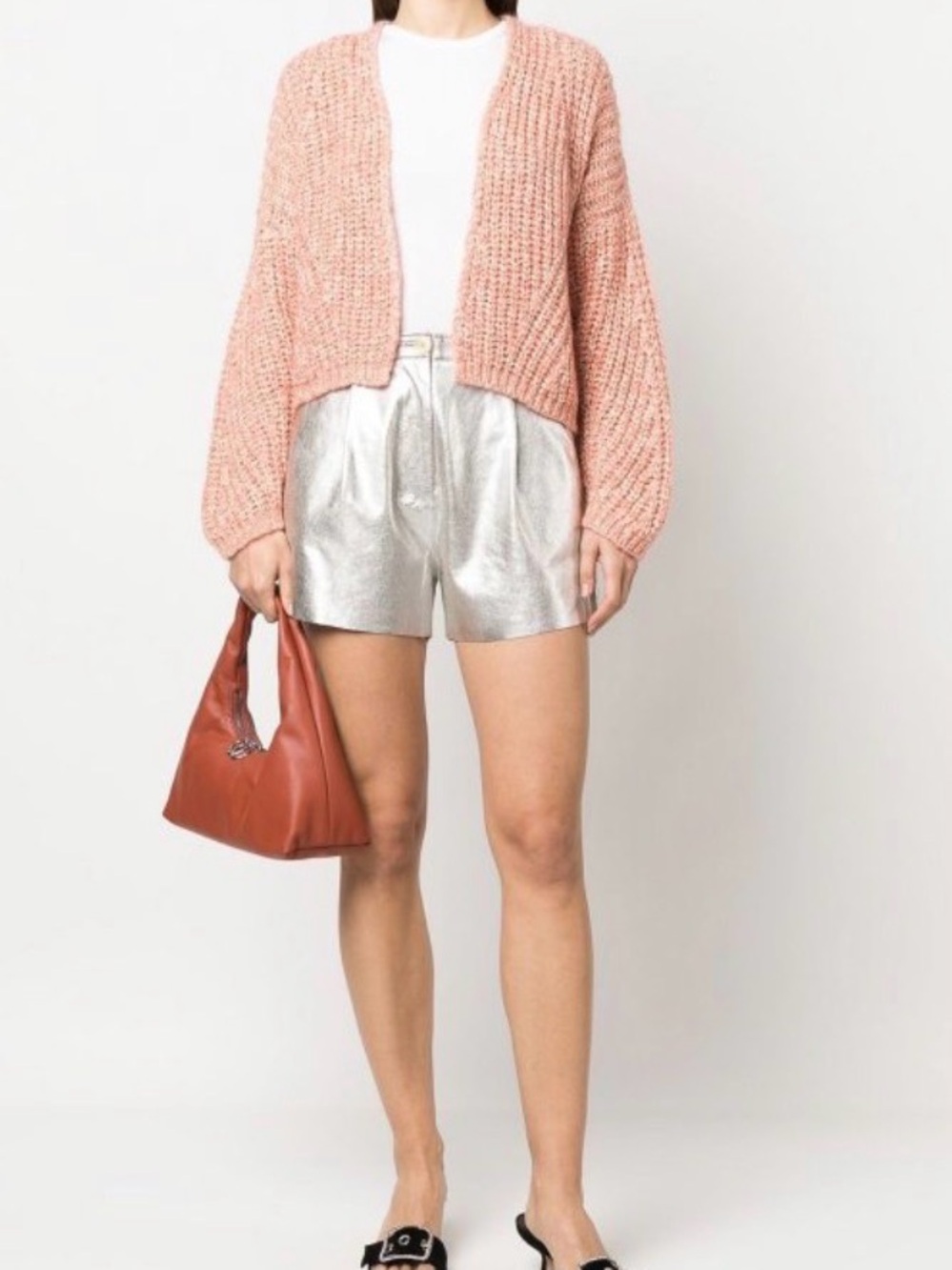 Forte Forte Metallic-effect leather shorts